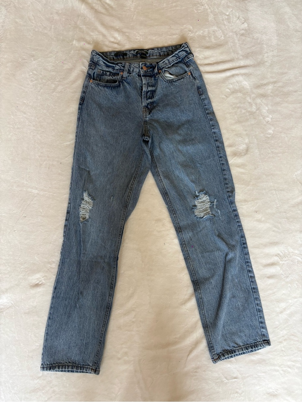 Target Women's Straight Leg Distressed Jeans - Blue
